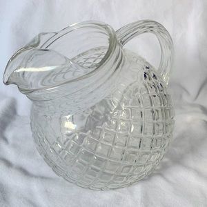 Cut glass pitcher about 7” tall